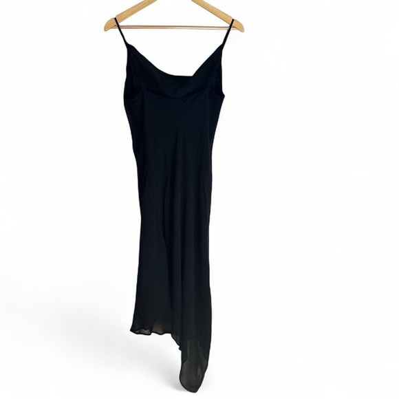 Lily Y2K Asymmetrical Whimsygoth Cowl Neck Dress. Color: Black. Size: Large. - Picture 2 of 9